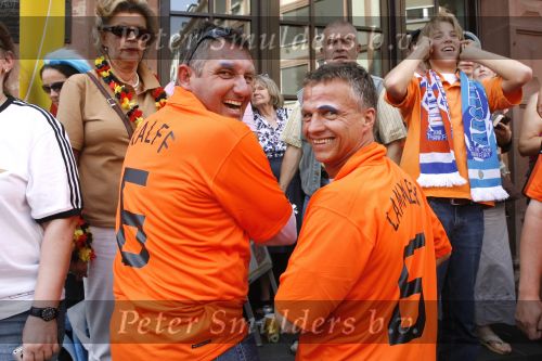 Frankfurt, 21 Juni 2006 3e wedstrijd in de poule tussen Nederland-Argentinie, eindstand 0-0
Allard Kalff en Jan Lammers
© Foto Peter Smulders BV