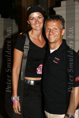 Amsterdam 31 juli 2006
Jan Lammers met zijn vriendin bij het amstel hotel.