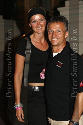 Amsterdam 31 juli 2006
Jan Lammers met zijn vriendin bij het amstel hotel.