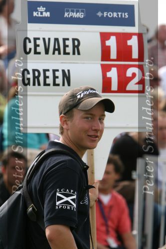 Zandvoort, 10 augustus 2006
KLM Dutch open golf 2006 Op de Kennemer golfclub
Jeffrey Alberti met een scorebord