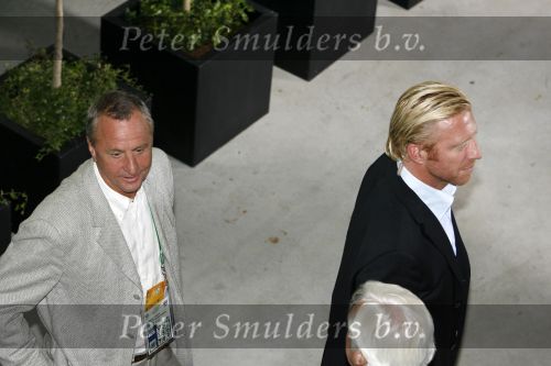 Frankfurt 21 juni 2006
Nederland tegen Argentinie tijdens de wk 2006 in duitsland.
 Boris becker en Johan Cruyff