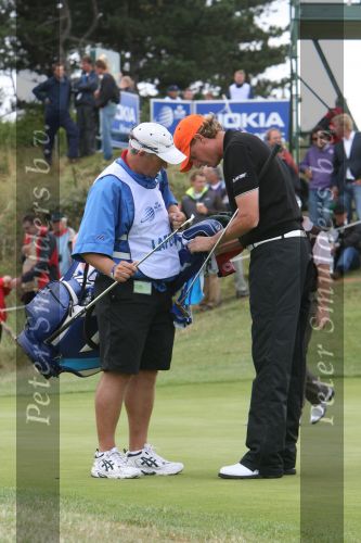 Zandvoort, 10 Augustus 2006
KLM Dutch open golf 2006
1e dag      Maarten Lafeber met zijn caddy