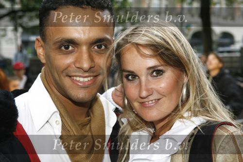 Amsterdam 20 augustus 2006
Premiere Step Up in pathe City in Amsterdam.
Peggy Vrijens met haar vriend Hamid.