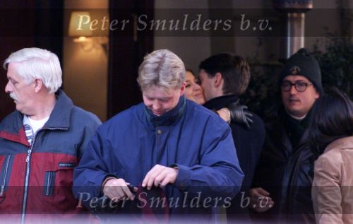New York, 22 januari 2000
Prins willem Alexander samen met Maxima na afloop van een diner samen met een beveiligingsbeambte
Rest. CIPRIANI Downtown