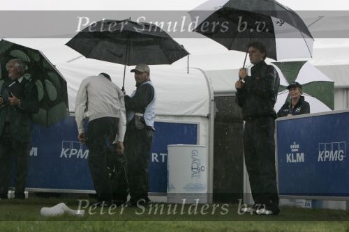 Zandvoort, 10 Augustus 2006
Dutch KLM Open Golf 2006
Voor de eerste maal tussen de professionals, amateur NK Matchplay 2006, Reinier Saxton op de eerste tee met een geweldige stortbui
