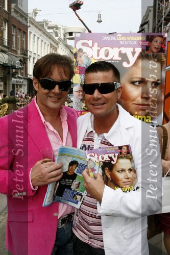 Amsterdam 26 april 2006
Presentatie nieuwe story door gerard Joling op de pc hooftstraat.
Gerard Joling en Rene Kistemaker