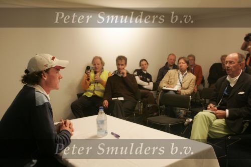 Zandvoort, 10 Augustus 2006
1e dag Dutch KLM Open golf 2006
Tim Sluiter ( Beste amateur )  bij de persconferentie