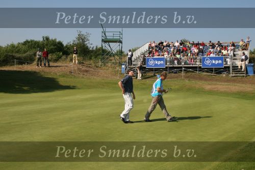 Zandvoort, 13 Augustus 2006
Finaledag Dutch KLM Open golf 2006
Tim Sluiter ( Beste amateur ) met zijn caddy