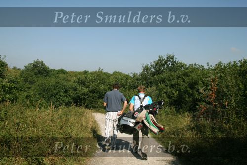 Zandvoort, 13 Augustus 2006
Finaledag Dutch KLM Open golf 2006
Tim Sluiter ( Beste amateur ) met zijn caddy