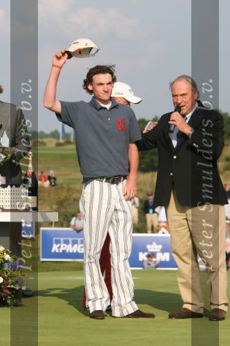 Zandvoort, 13 Augustus 2006
Finaledag Dutch KLM Open golf 2006
Tim Sluiter ( Beste amateur ) met Robbie v Ervens Dorens