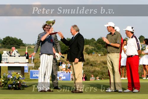 Zandvoort, 13 Augustus 2006
Finaledag Dutch KLM Open golf 2006
Tim Sluiter ( Beste amateur ) met Simon Dyson, Richard Green, Damien McGrane en Robbie v Erven Dorens
