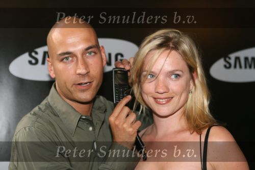 Amsterdam, 12 Juli 2006
Presentatie nieuw GSM Toestel type van Samsung X820 i.s.m. met Oger.  Anniek Pheifer met Youssef Idilbi