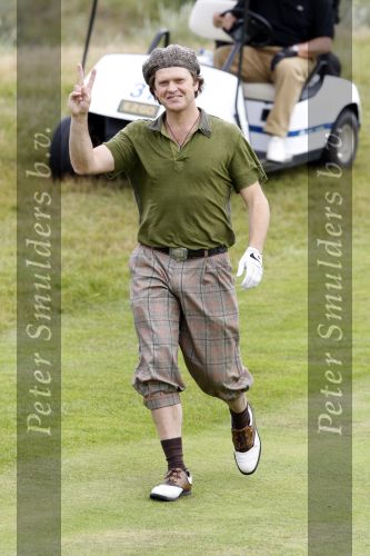 Zandvoort 18 augustus 2007
Beau v Erven Dorens met korte broek en pet golfend  tijdens Charity challenge tijdens KLM open.
