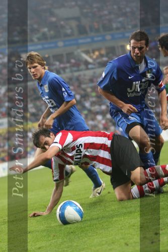 Eindhoven, 25 Augustus 2007 Eerste thuiswedstrijd Seizoen 2007/2008 PSV-NEC, eindstand 5-0
Danko Lazovic goed voor zijn eerste 2 doelpunten in dienst van PSV was moeilijk te stoppen of alleen via overtredingen
Peter Wisgerhof