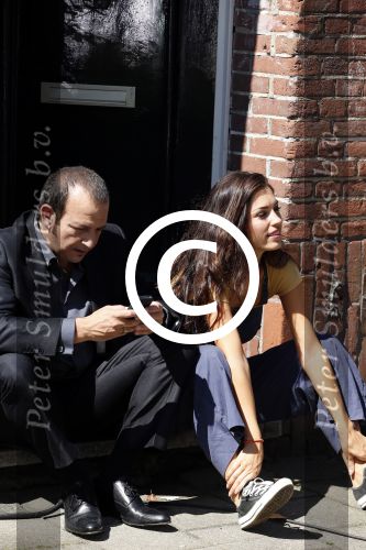 Amsterdam 10 augustus 2012
Yolanthe Sneijder Cabau Najib Amhali en Johnny de Mol bij opnames film Valentino.
Peter Smulders bv