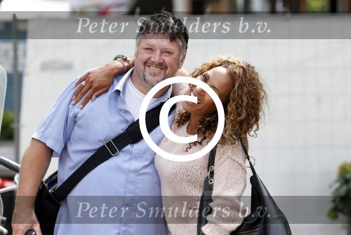 Amsterdam 9 augustus 2013
Glennis Grace op haar Vespa scooter in Amsterdam zuid. 
Peter Smulders bv