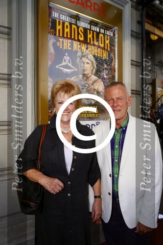 Amsterdam, 17 Juli 2013
Premiere Hans Klok The New Houdini in theater Carrï¿½. 
Met op de foto  Pamela Teves met haar partner Ruud Drupsteen
