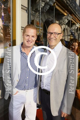 Amsterdam, 17 Juli 2013
Premiere Hans Klok The New Houdini in theater Carrï¿½. 
Met op de foto  Tony Neef met partner Benny.
