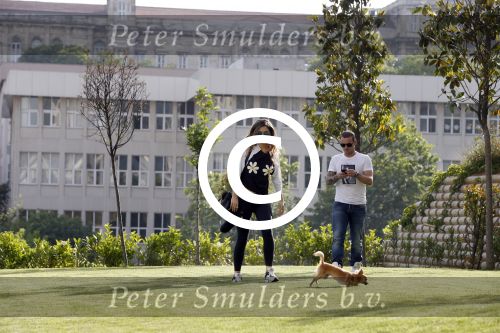istanbul 22 mei 2013
Wesley Sneijder en zijn vrouw Yolanthe Sneijder Cabau met hun hond voor hun huis in Istanbul
Peter Smulders bv