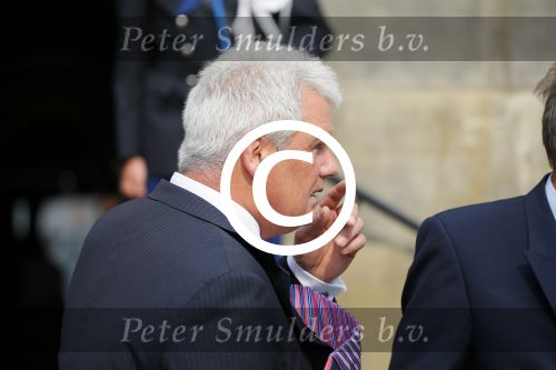 Amsterdam 2 juli 2015  
Prinses Baetrix vertrekt in haar verlengde Volvo bij het paleis. beveiliging