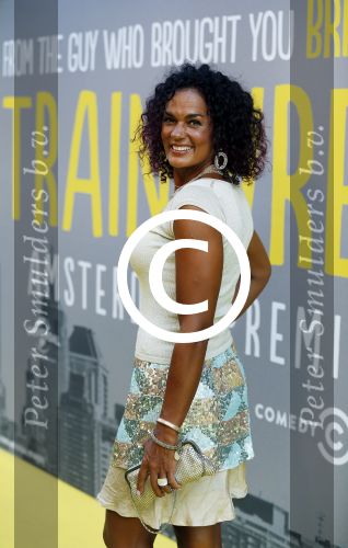 Amsterdam 12 augustus 2015  
Premiere Trainreck in Tuschinski. Chimene v Oosterhout met zoon