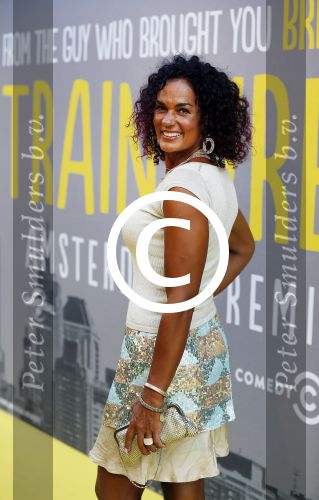Amsterdam 12 augustus 2015  
Premiere Trainreck in Tuschinski. Chimene v Oosterhout met zoon