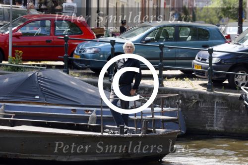 Amsterdam 16 juli 2016
Eric Breij op zijn boot op de grachten van Amsterdam