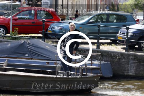 Amsterdam 16 juli 2016
Eric Breij op zijn boot op de grachten van Amsterdam