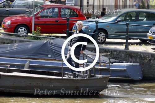 Amsterdam 16 juli 2016
Eric Breij op zijn boot op de grachten van Amsterdam