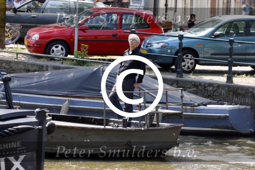 Amsterdam 16 juli 2016
Eric Breij op zijn boot op de grachten van Amsterdam