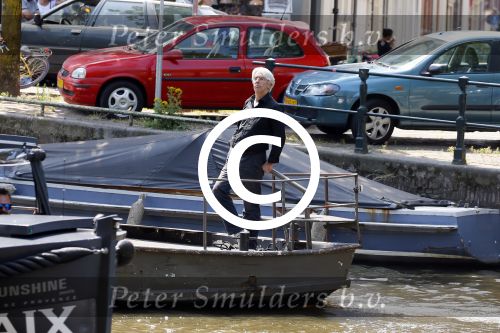 Amsterdam 16 juli 2016
Eric Breij op zijn boot op de grachten van Amsterdam