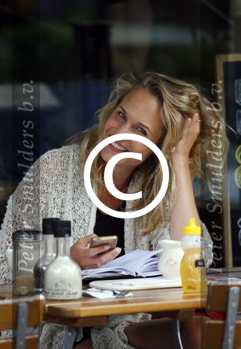 Amsterdam 12 augustus 2015
Kimberly Klaver op terras in Amsterdam zuid