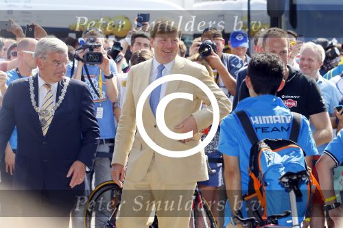 Utrecht 4 juli 2015
Tour de France start met de proloog in Utrecht. Koning Willem Alexander met burgemeester Jan v Zanen Joop Zoetemelk Richard Plugge (team Lotto  Jumbo)
