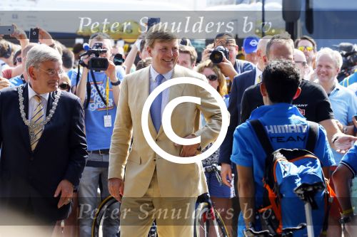 Utrecht 4 juli 2015
Tour de France start met de proloog in Utrecht. Koning Willem Alexander met burgemeester Jan v Zanen Joop Zoetemelk Richard Plugge (team Lotto  Jumbo)