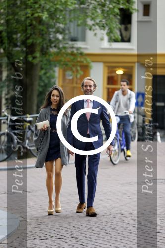 Amsterdam 20 juni 2015 
Trouwen Kimberley Klaver en Bas Schothorst in de Duif in Amsterdam. Olivier de Fuyk met vriendin