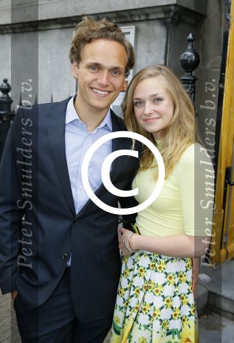 Amsterdam 20 juni 2015 
Trouwen Kimberley Klaver en Bas Schothorst in de Duif in Amsterdam. Pip Pellens met vriend