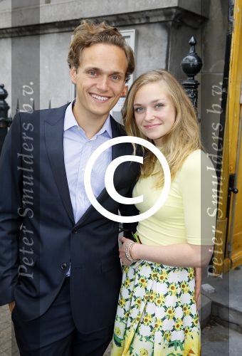 Amsterdam 20 juni 2015 
Trouwen Kimberley Klaver en Bas Schothorst in de Duif in Amsterdam. Pip Pellens met vriend
