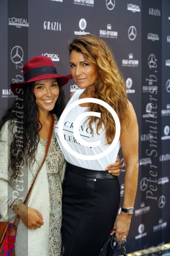 Amsterdam 13 juli 2015Modeshow Maria Cle Leal tijdens de Amsterdam fashion week in aanwezigheid van Doutzen Kroes en Sunnery James. Quinty Trustfull met dochter