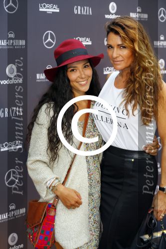 Amsterdam 13 juli 2015Modeshow Maria Cle Leal tijdens de Amsterdam fashion week in aanwezigheid van Doutzen Kroes en Sunnery James. Quinty Trustfull met dochter