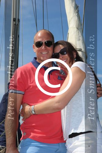 Sneek, 2 Augustus 2015
Rintje Ritsma met zijn vriendin Youandi Mazeland en haar zoon Clemens
met hun boot de Bluefin