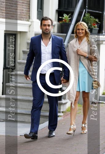 Amsterdam 20 juni 2015 
Trouwen Kimberley Klaver en Bas Schothorst in de Duif in Amsterdam. Stephanie Klaver met vriend
