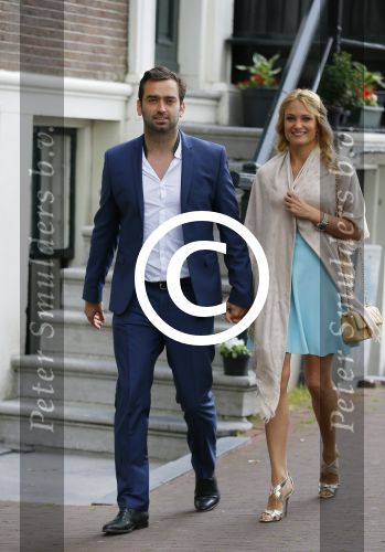 Amsterdam 20 juni 2015 
Trouwen Kimberley Klaver en Bas Schothorst in de Duif in Amsterdam. Stephanie Klaver met vriend