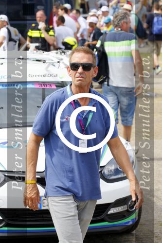 Utrecht 4 juli 2015
Tour de France start met de proloog in Utrecht. Steven Rooks met Jan de Jong (NOS)