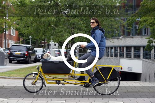 Amsterdam 20 juni 2015  
Susan Visser met hondje in bakfiets.