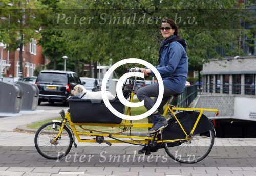 Amsterdam 20 juni 2015  
Susan Visser met hondje in bakfiets.