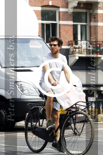 Amsterdam 2 juli 2015 
 William Spaaij op de fiets
