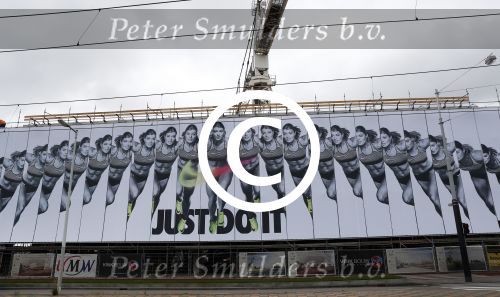 Amsterdam 1 juli 2016
Dafne Schippers grote reclame Nike bij Olympisch stadion.