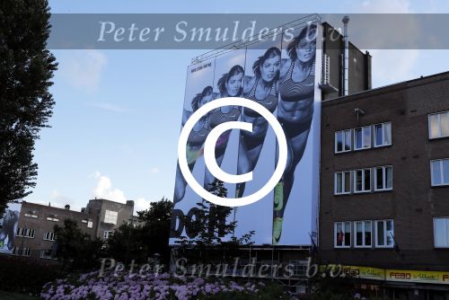 Amsterdam 13 juli 2017 
Reclame Nike / Dafne Schippers op verschillende panden in amsterdam.