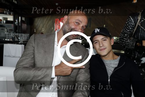 Amsterdam 11 juli 2016 
Modeshow Maria Tailor in de amsterdam Lookout aan het IJ. Lil Kleine met Jeroen v d Berg