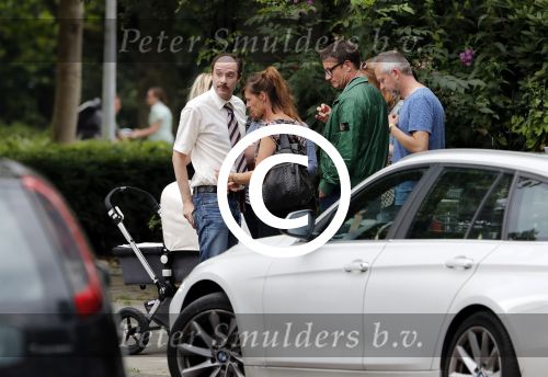 Amsterdam 7 juli 2016 
Connie Breukhoven met haar vriend Eugene v Dun op de fiets in Amsterdam.Opnames Koefnoen met Owen Schumacher Paul Groot Martine Sandifort en Sanne Wallis de Vries. Opnamews vonden plaats in de v Eeghenstraat.